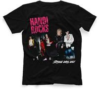 CHONGSUIXIN Hanoi Rocks Band Member T-Shirt Mens Black Tees Unisex Shirt S Size M