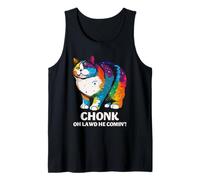 Chonk Cat Humor Oh Lawd He Coming Funny Fat Kitty Art Canotta