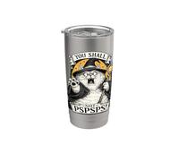 Chonk Cat Wizard You Shall Not PSPS Fantasy Magic Lover Bicchiere termico in acciaio inox doppia parete