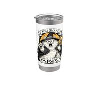 Chonk Cat Wizard You Shall Not PSPS Fantasy Magic Lover Bicchiere termico in acciaio inox doppia parete