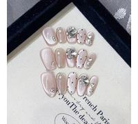 Chonor Moonlight Script Unghie Press-On | Stile Dolce Ultra Sottile Riutilizzabili con Gel & Colla (10PZ) | Certificato MSDS