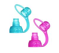 ChooMee SoftSip Beccuccio per sacchette alimentari | Antiperdita | Protegge le gengive | Svezzamento guidato dal bambino | Silicone riutilizzabile senza BPA | 2 pezzi Aqua Viola