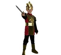 Choomomo Costume Cavaliere Guerriero Reale Bambini Cosplay Bambini Abito Da Principe Arabo Costume Di Cavaliere Reale Principe Guerriero Oro nero 7-10 anni