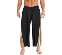 Choomomo Danza Liturgica Lode Preghiera Pantaloni Uomo Danza Contemporanea Lirica Metallizzata Elastica Gamba Larga Pantaloni Palazzo Show Outfit S-XXL Nero XXL