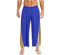 Choomomo Danza Liturgica Lode Preghiera Pantaloni Uomo Danza Contemporanea Lirica Metallizzata Elastica Gamba Larga Pantaloni Palazzo Show Outfit S-XXL Blu Reale M