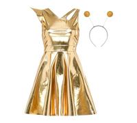 Choomomo Donna Costume Alieno Cosplay Spaziale Traje Extraterrestre Donne | Vestito Corto Sopra Il Ginocchio,Da Festa Di Cadetto Spaziale,Costume Futuristico,Feste A Tema,Club,Rave,Vestirsi,Halloween