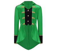 Choomomo Travestimento Da Pirata Bambino Ragazzo Cosplay Signor Leale Giacca Pirata Medievale Costume Circo Direttore Di Pista Costume Carnevale Halloween 5 16 Anni Verde 11-12 anni