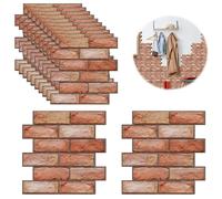 Choonjin 10 pezzi Adesivi Murali 3D, Carta da Parati Muro 3D Autoadesiva Mattoni, Decorazioni da Parete, Pannelli Parete Mattoni Pannello Mattone Decorativi 3D per Parete Adesivi Wallpaper (10 pezzi)