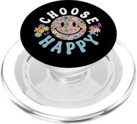 Choose Happy Cute Positivity Groovy Flowers Smile PopSockets PopGrip per MagSafe