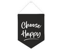 Choose Happy - Striscione in tela con motivo motivazionale da appendere alla parete, 25,4 x 30,5 cm, decorazione da parete per camera da letto, asilo nido