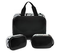 Choose Joy Art - Trousse per trucchi per donne e uomini, borsa per cosmetici traslucida per il lavaggio e la doccia, 3 pezzi, organizer da viaggio per articoli da toeletta, Colore, XL, Astuccio per