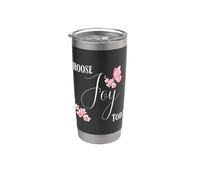Choose Joy Today Farfalla Floreale Citazione Bicchiere termico in acciaio inox doppia parete