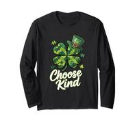 Choose Kind Puzzle Shamrock - Autism Awareness Irish Clover Maglia a Manica