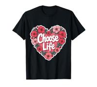 Choose Life PRO-Life - Costume da Donna con Cuore Floreale Maglietta