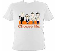 Choose Life-Trainspotting Chibi T Shirt Funny Image Small to White S
