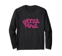 Choose Peace Minimal Quote Design Maglia a Manica