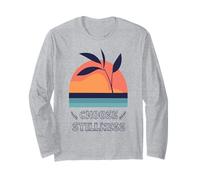 Choose Stillness Meditation Yoga Mindfulness Modern Clean Maglia a Manica