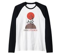 Choose Stillness Minimalist Lotus Yoga Meditation Graphic Maglia con Maniche Raglan