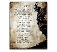 Choose To Live By Choice Samurai Artwork Vintage Inspirational Canvas Print Wall Art Decor(Framed,12x18inch(30x45cm))