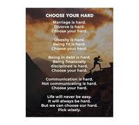 Choose Your Hard Motivational Art - Entrepreneur Mindset Quote on Canvas for Executive Office & Boss Gift(Unframed,16x24inch(40x60cm))