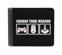 Choose Your Weapon - Portafoglio da uomo in pelle con scomparti per carte di credito, Stile:, Taglia unica