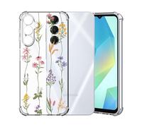 ChoosEU Transparent Hülle für Samsung Galaxy A16 5G / 4G Weich TPU Silikon Case mit Blume Muster Motiv für Mädchen Frauen Dünne Handyhülle Stoßfeste Schutzhülle Durchsichtig Cover - Rosa Violett