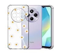 ChoosEU Transparent Hülle für Xiaomi Redmi 14C / Redmi 14 C Weich TPU Silikon Case mit Blume Muster Motiv für Mädchen Frauen Dünne Handyhülle Stoßfeste Schutzhülle Durchsichtig Cover - Weiß Gelb