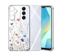 ChoosEU Trasparente Cover per Samsung Galaxy A16 5G / 4G, Blu Rosa | Sottile TPU Silicone Trasparente Custodia, Disegni Colorate Fiore Fiori Motivo, per Ragazza, Antiurto Protettiva Morbido Case