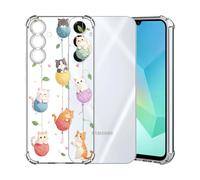 ChoosEU Trasparente Cover per Samsung Galaxy A16 5G / 4G con Fiori, Gatto | Sottile TPU Silicone Trasparente Custodia, Disegni Colorate Fiore Fiori Motivo, per Ragazza, Antiurto Protettiva Morbido Case