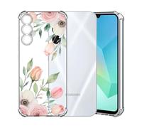 ChoosEU Trasparente Cover per Samsung Galaxy A16 5G / 4G, Rosa Tulip | Sottile TPU Silicone Trasparente Custodia, Disegni Colorate Fiore Fiori Motivo, per Ragazza, Antiurto Protettiva Morbido Case