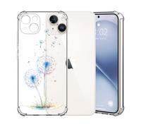 ChoosEU Trasparente Custodia per iPhone 14 Sottile TPU Silicone Cover Disegni Colorate Fiore Fiori Motivo per Ragazza Donne Antiurto Protettiva Case Morbido Custodie - Blu Dente di leone