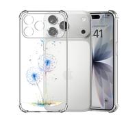 ChoosEU Trasparente Custodia per iPhone 17 Pro Sottile TPU Silicone Cover Disegni Colorate Fiore Fiori Motivo per Ragazza Donne Antiurto Protettiva Case Morbido Custodie - Blu Dente di leone