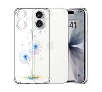 ChoosEU Trasparente Custodia per iPhone 17 Sottile TPU Silicone Cover Disegni Colorate Fiore Fiori Motivo per Ragazza Donne Antiurto Protettiva Case Morbido Custodie - Blu Dente di leone