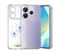 ChoosEU Trasparente Custodia per Xiaomi Redmi Note 14 5G Sottile TPU Silicone Cover Disegni Colorate Fiore Fiori Motivo per Ragazza Donne Antiurto Protettiva Case Morbido Custodie - Blu Dente di leone