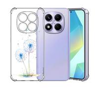 ChoosEU Trasparente Custodia per Xiaomi Redmi Note 14 Pro 4G Sottile TPU Silicone Cover Disegni Colorate Fiore Fiori Motivo per Ragazza Antiurto Protettiva Case Morbido Custodie - Blu Dente di leone