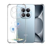 ChoosEU Trasparente Custodia per Xiaomi Redmi Note 15 Pro + Plus 5G Sottile TPU Silicone Cover Disegni Colorate Fiore Fiori Motivo Antiurto Protettiva Case Morbido Custodie - Blu Dente di leone