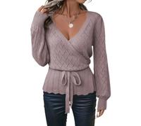 CHOOYO Fall Sweaters Coat For Womens Cardigan Neck Belted Knit Cardigan Wrap