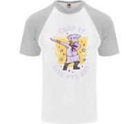 Chop It Like Its Hot Divertente Chef Cuoco BBQ DA UOMO S/S Baseball T-Shirt