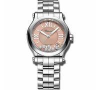 Chopard Happy Sport 36mm Automatic Women's Watch, Rose Gold Dial, Floating Diamonds