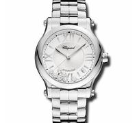 Chopard Happy Sport 36mm Automatic Women's Watch, Silver Dial, Floating Diamonds