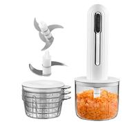 Chopper all'aglio cordless | Macrondale per alimenti elettrici USB ricaricabile | 2 ciotole e 2 pale tritali per insalata di frutta a carne di cipolla | Strumento di taglio della cucina per pasti vege