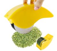 Chopper Herb, rullo di erbe con a 6 elomi manuali in acciaio inossidabile pp taglienti taglienti lavabili ridotti per caoscolo di coriandolo prezzemolo, prezzemolo, giallo