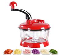 Chopper per per le mani delle verdure - Chopper per per cipolla all'aglio manuale da 2 l, taglierina a corda resistente con bretelle | Mastitore portatile per cibo grande per insalata di erbe di noci