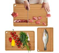 Chopping Board Set, Double Sided Cutting Mat, 0,6 pollici Chopping Mat with Handle for Home Kitchen Camping Outdoor Apartment Meat Vegetable Bread Fruits Cooking Tool for Safe Convenient Food Prep