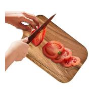 Chopping Board, Wooden Cutting Tray, Double Sided Serving Plate, Brown, Built in Handle Design, Multipurpose Food, for Kitchen Restaurant RV Camping Outdoor Use