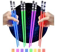 ChopSabers Bacchette per spada laser Star Wars si accendono-Bacchette per sciabola luminosa a LED-Set di bacchette per sciabola riutilizzabili per sushi illuminate di 4 paia -Blu, rosso, verde e viola
