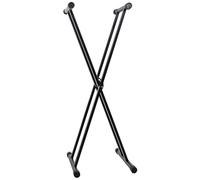 Chord Supporto per tastiera a doppia X, altezza regolabile da 450 a 950 mm, robusto supporto in acciaio, tappi terminali antiscivolo e serratura a molla - affidabile supporto per pianoforte e tastiera