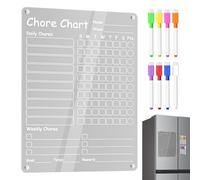 Chore Chart, Magnet Plan Chart, 11,97 x 8,98 Inches White Daily Weekly Reward Responsibility Magnetic Erasable Planner Board, Routine Organizer per bambini, ragazzi, bambini, adulti, famiglia e casa