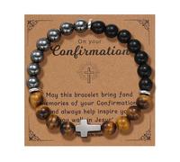 chorfla Braccialetto con croce regalo per ragazzi e ragazze, battesimo, comunione, cresima, compleanno, Natale, San Valentino, laurea, regalo per figlio, nipote, fratello, nipote, One size fits all