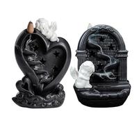 CHORKER CONO DI INCENSO - Censitore di flusso di ritorno illuminato | Ornamento decorativo in ceramica con 50 coni | Bruciatore per aromaterapia per yoga, hotel, sauna, sala meditazione, decorazione